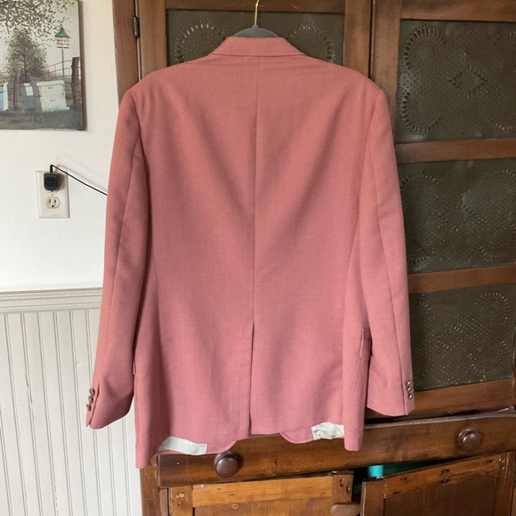 Vintage Pale Red Christmas Sport Coat 40 42 - Picture 2 of 4